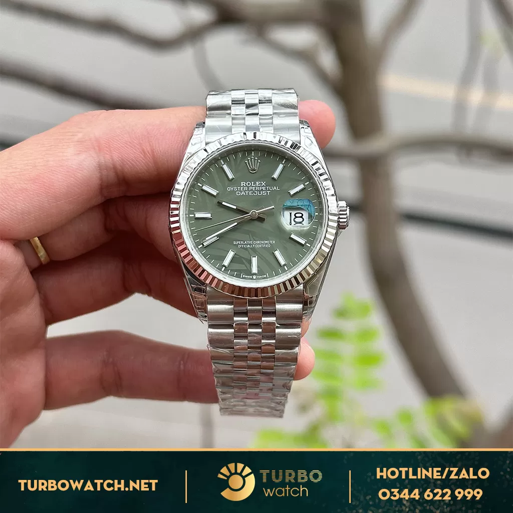 Rolex Datejust 36 126200 Mặt Số Lá Cây Nhiệt Đới Siêu Cấp 