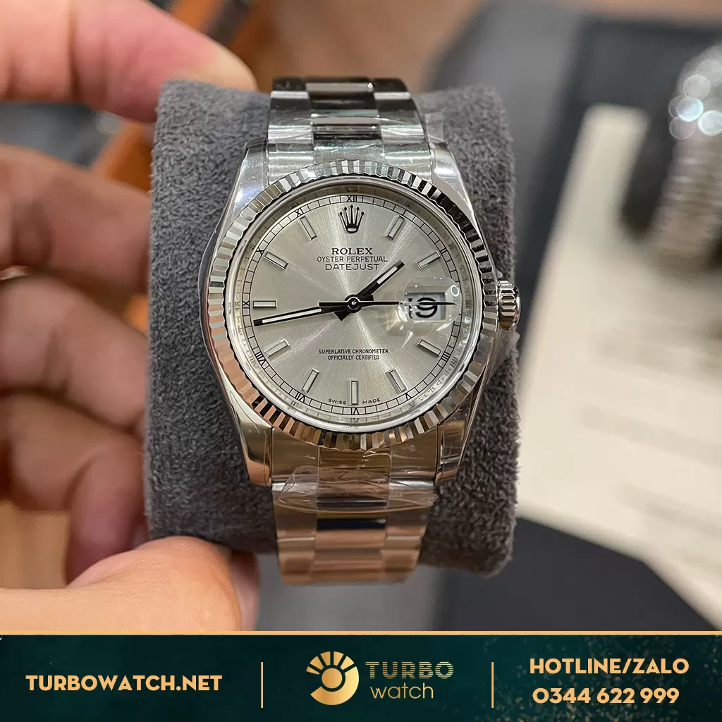 Rolex Datejust 36 126234 Mặt Số bạc Dây Đeo Oyster Siêu Cấp