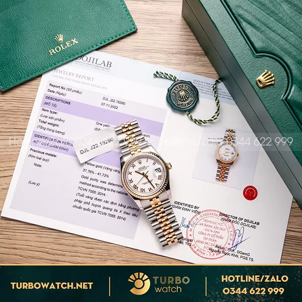 Rolex DateJust 36MM 116233 khảm trai số la mã Dây Demi Bọc Vàng 18K