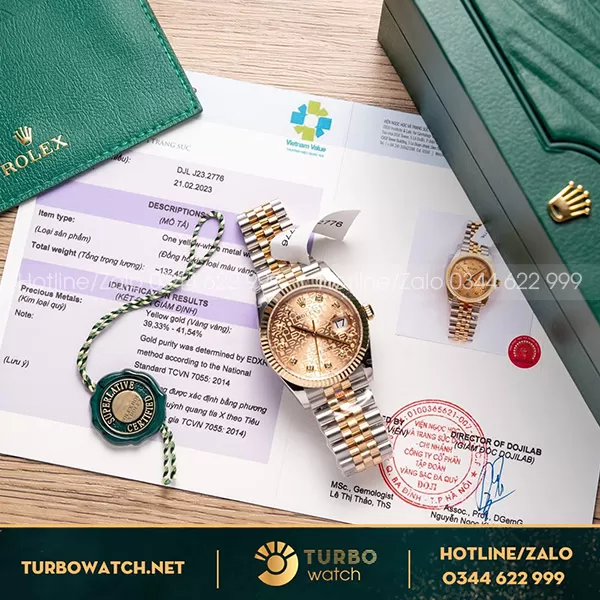Rolex DateJust 36MM 116233 mặt số vi tính Demi Bọc Vàng 18K GM Factory