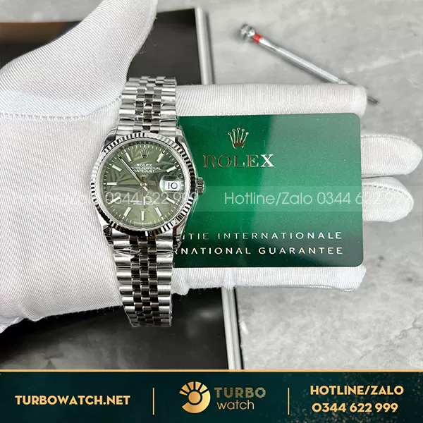 Rolex datejust 36mm mặt vân lá cọ jubilee thép 904l