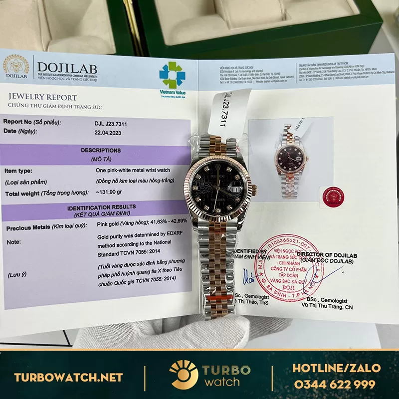 Rolex datejust 36mm mặt vi tính dây bọc vàng thật full kiểm định