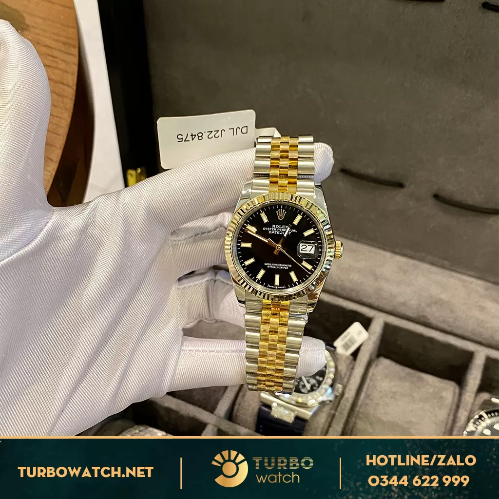 Rolex Datejust 41 126333 Mặt Số Đen Cọc Số Dạ Quang BỌc vàng 18k 