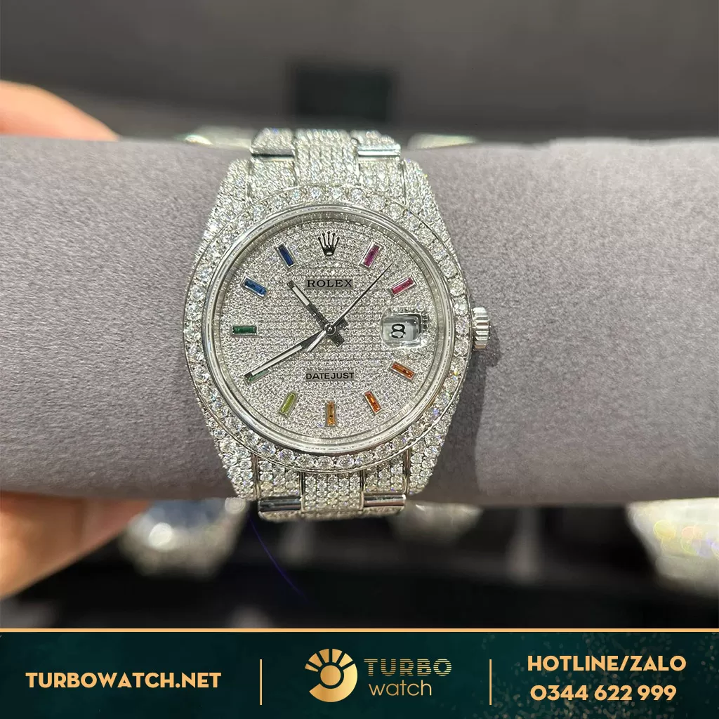 Rolex Datejust 41 126334 Vỏ Chế Tác Kim Cương Moissanite AR Factory Replica