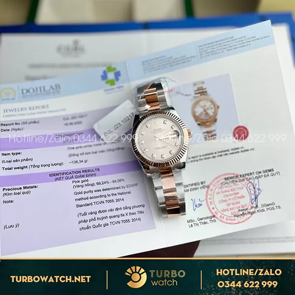 Rolex datejust 41mm bọc vàng 18k dây oyster demi