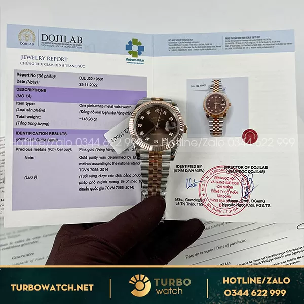 Rolex datejust 41mm chocolate bọc vàng 18k