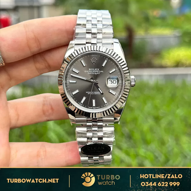 Rolex datejust 41mm mặt gray clean factory