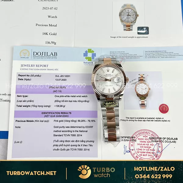 Rolex datejust 41mm mặt nếp gấp bọc vàng 18k