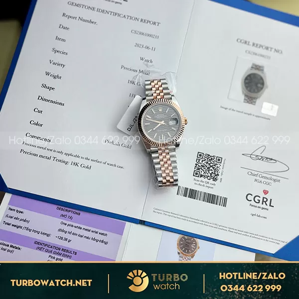 Rolex datejust 41mm mặt nếp gấp bọc vàng 18k full kiểm định dây jubilee