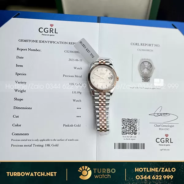 Rolex datejust bọc vàng 18k rose gold jubilee