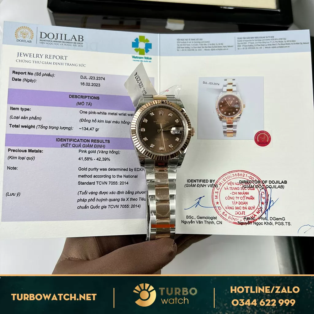 Rolex datejust bọc vàng dây oyster everose gold