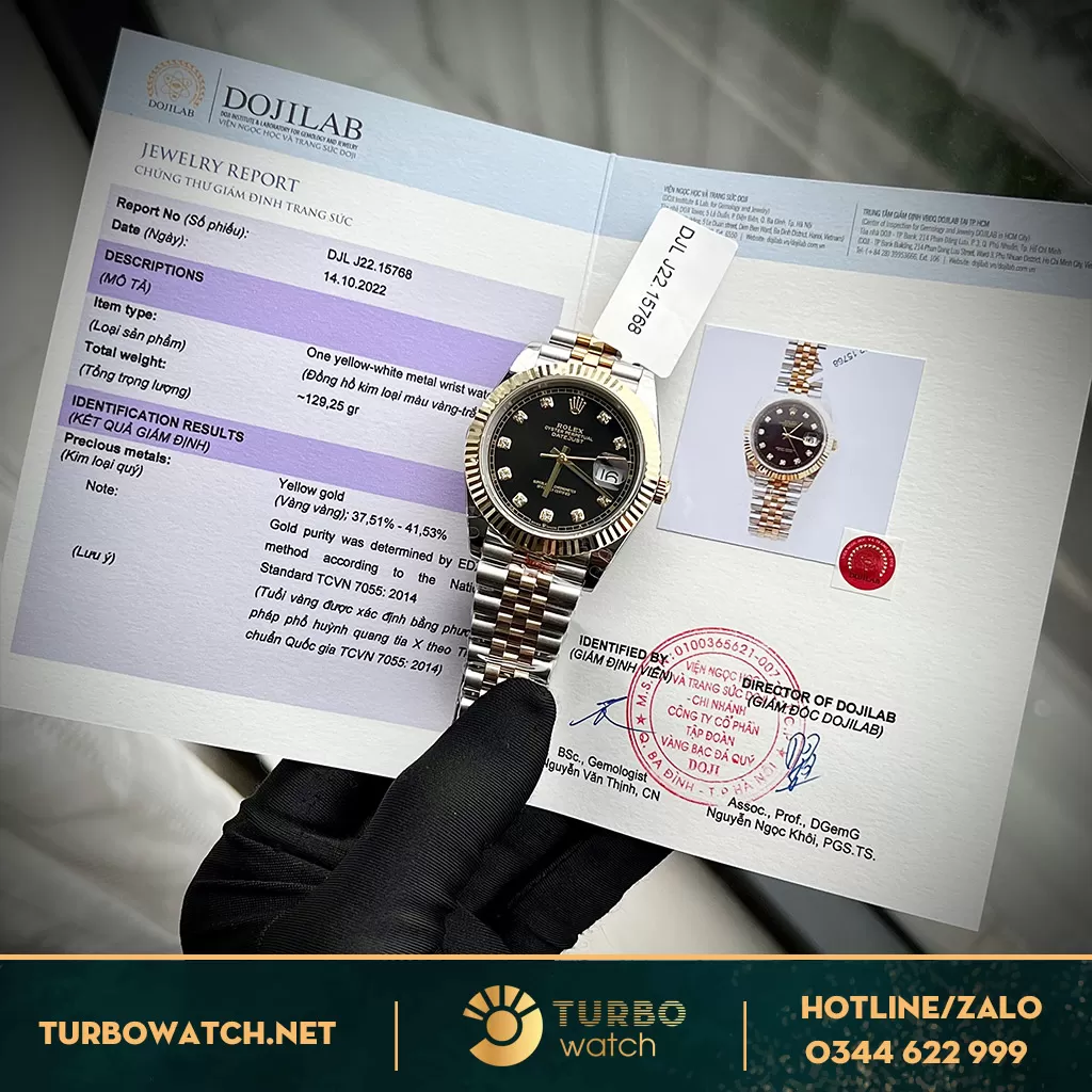 Rolex datejust demi bọc vàng 41mm