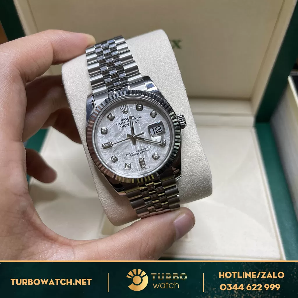 Rolex Datejust độ mặt thiên thạch cọc số kim cương