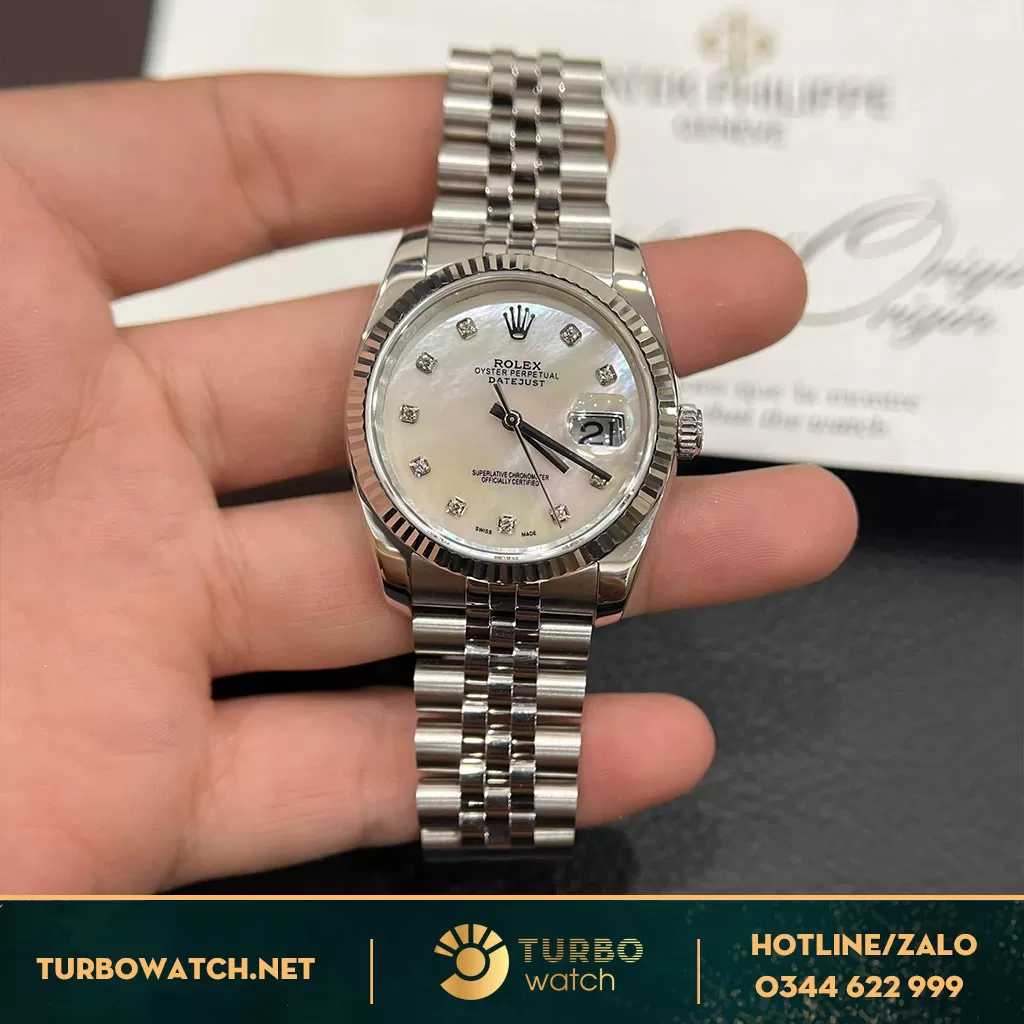 Rolex datejust độ mặt vân mây MOP 36mm