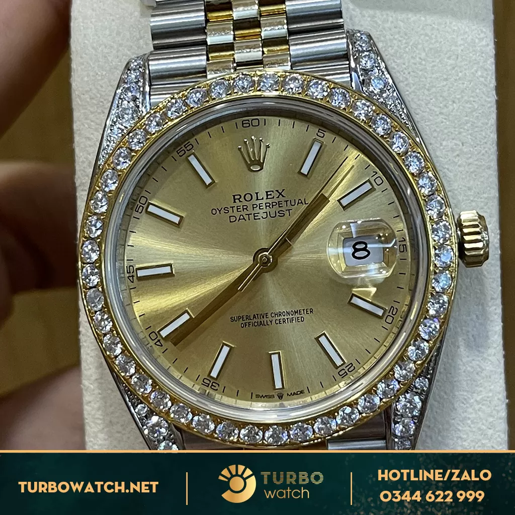 Rolex Datejust fake 126333 Bọc Vàng Độ kim cương moissanite