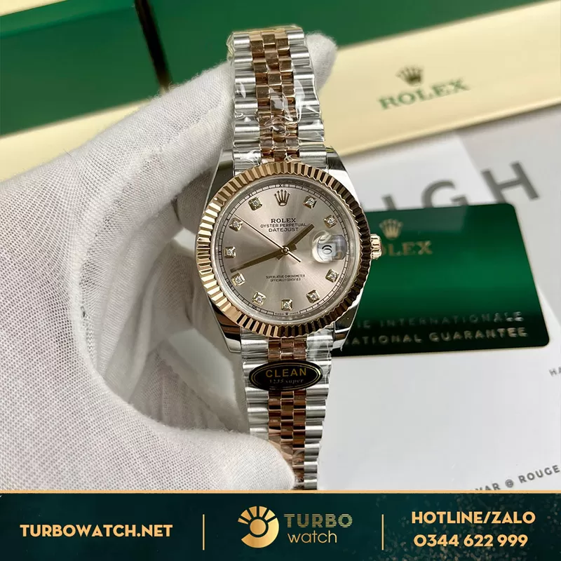 Rolex datejust fake bọc vàng 41mm vàng hồng