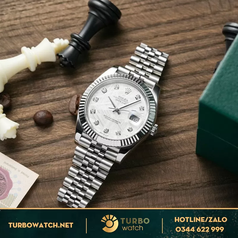 Rolex datejust fake độ mặt thiên thạch 41mm
