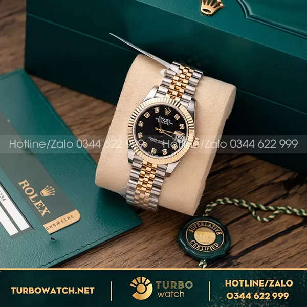 Rolex Datejust Ladies 31MM 278271 Mặt Số Đen Demi Bọc Vàng Hồng 18K