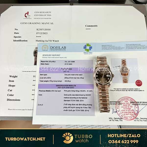 Rolex Datejust Rep 1 1 Lady 31 Bọc Vàng 18K Mặt Chocolate
