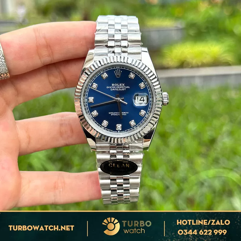 Rolex datejust rep 11 41mm mặt blue clean factory