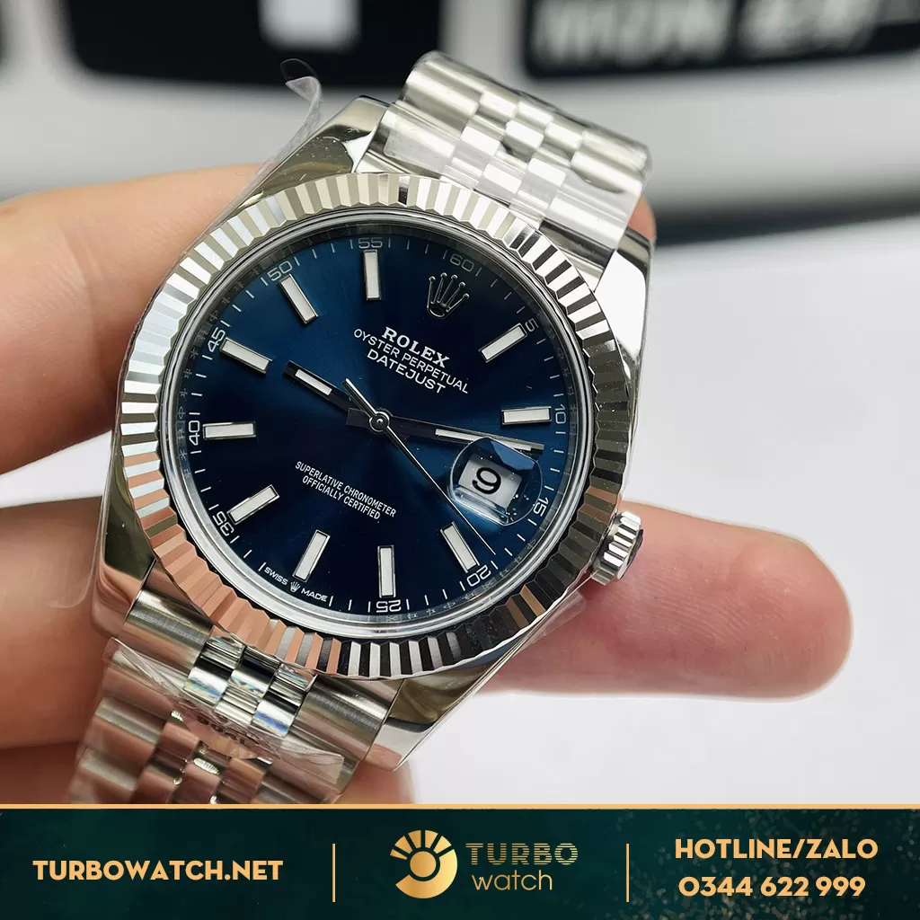 Rolex Datejust Replica Mặt Số Xanh Cọc Số Dạ Quang