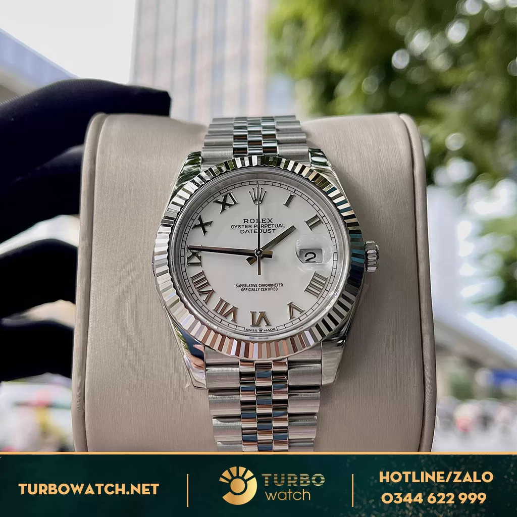 Rolex Datejust Super Fake 1:1 41 126334 Mặt Số Trắng Cọc Số La Mã