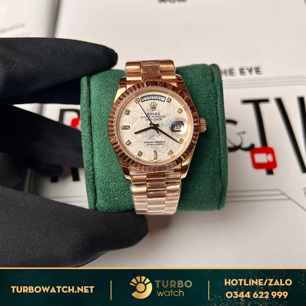 Rolex Day Date 36 118235 Mặt Số Đá Thiên Thạch Siêu Cấp