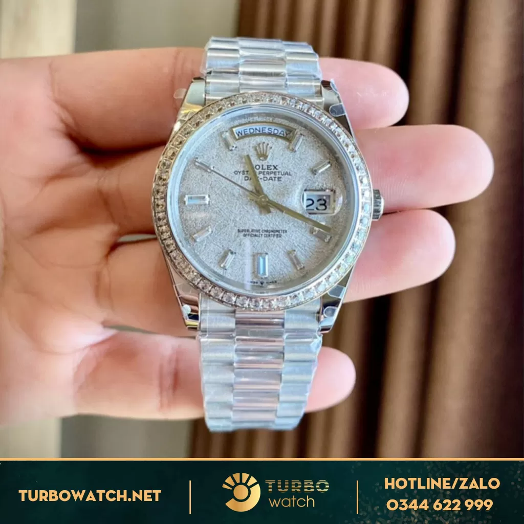 Rolex Day-Date 40 228239 Mặt Số Đá Thiên Thạch Like Auth 