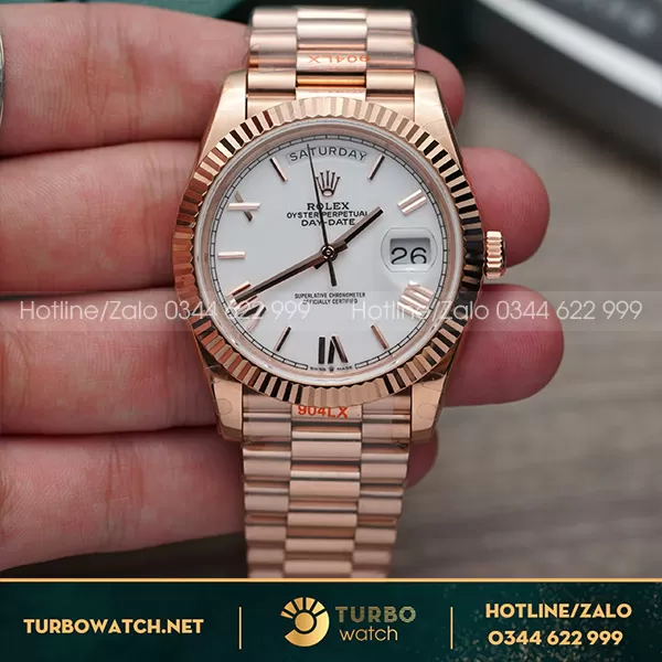 Rolex daydate 166g rose gold white dial