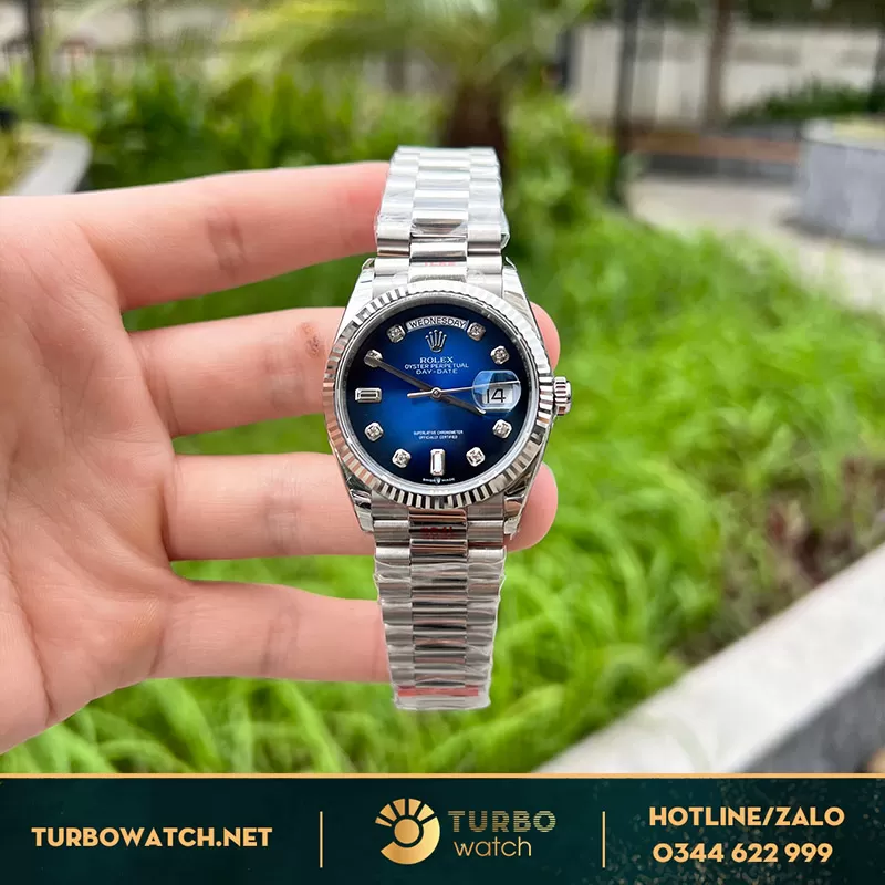 Rolex daydate 36mm blue dial ew facroty