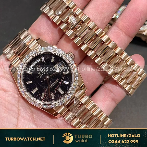 Rolex Daydate Eisenkiesel Rep 1 1 Bọc Vàng Viền Moissanite