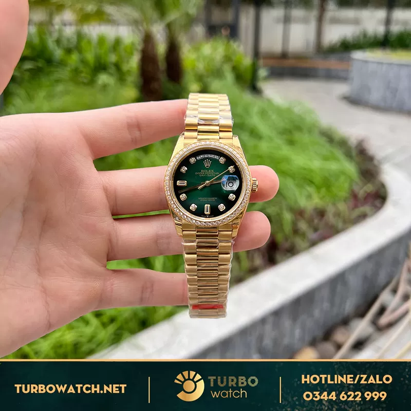 Rolex daydate fake green dial 36mm nhà máy EW