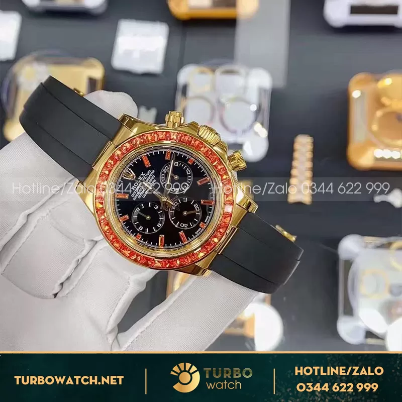 Rolex daytona 116588SACO orange saphire yellow gold bản độ thường