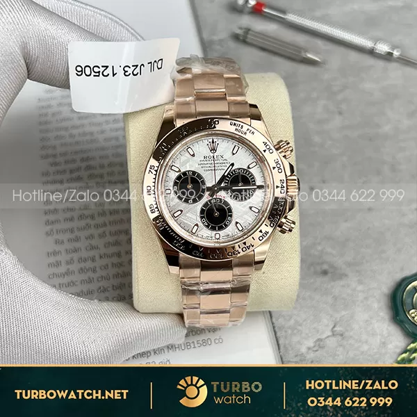 Rolex daytona bọc vàng 18k độ mặt thiên thạch 