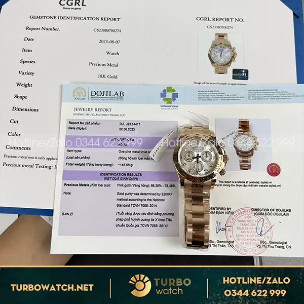 Rolex daytona bọc vàng độ mặt MOP