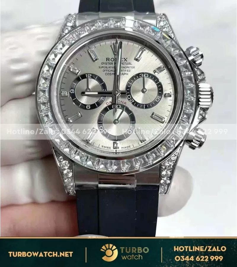 Rolex daytona cosmograph 126538TBR vàng hồng kim moissanite cal 4131