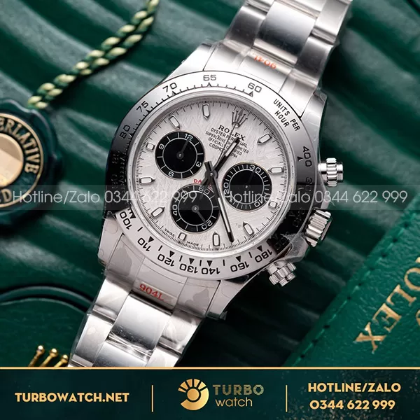 Rolex Daytona Cosmograph 40mm vỏ trắng mặt số thiên thạch