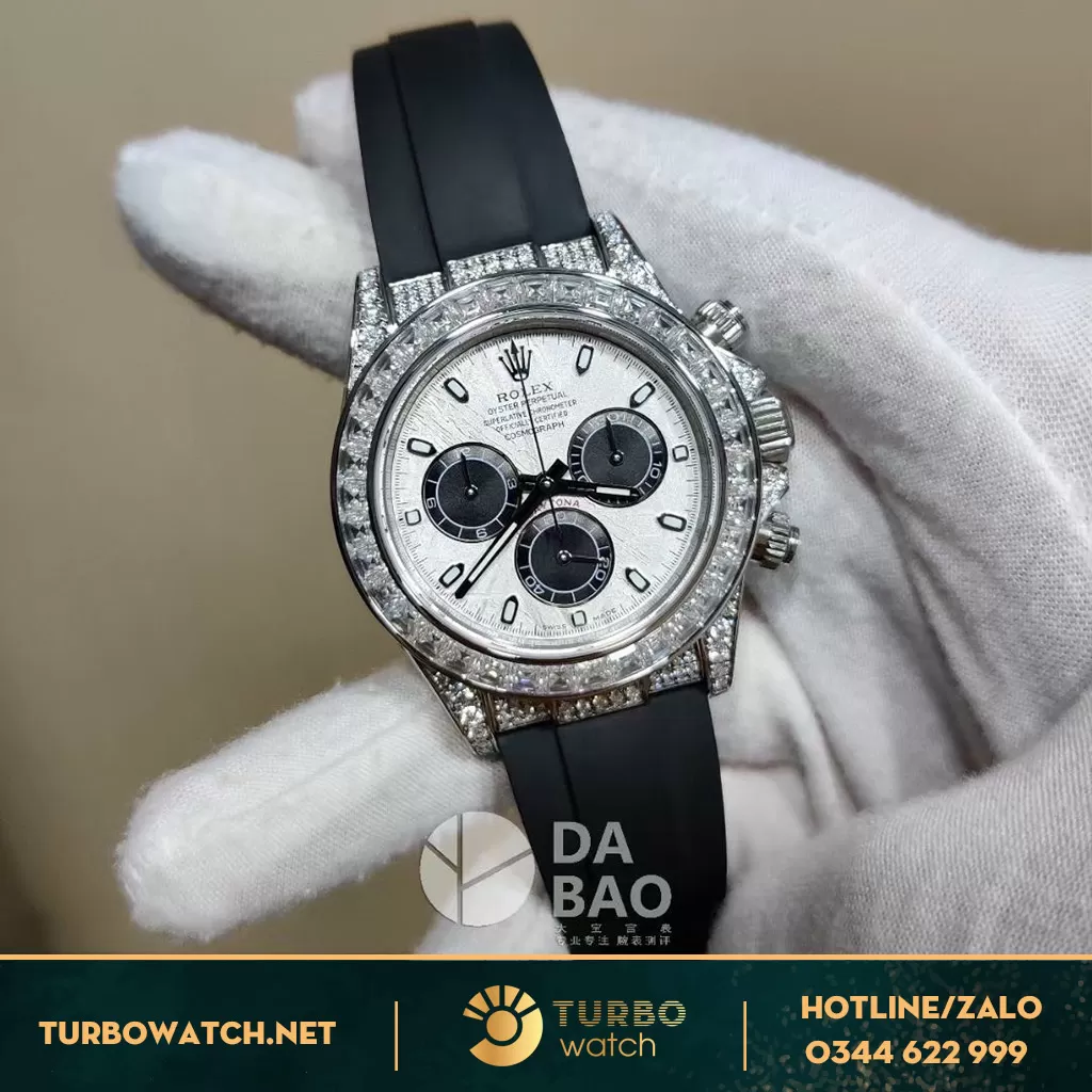 Rolex daytona độ mặt thiên thạch kim cương moissanite