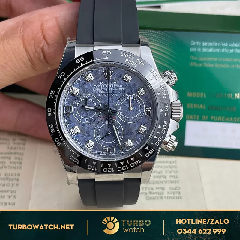 Rolex daytona fake độ mặt cọc số moissanite máy cal4130