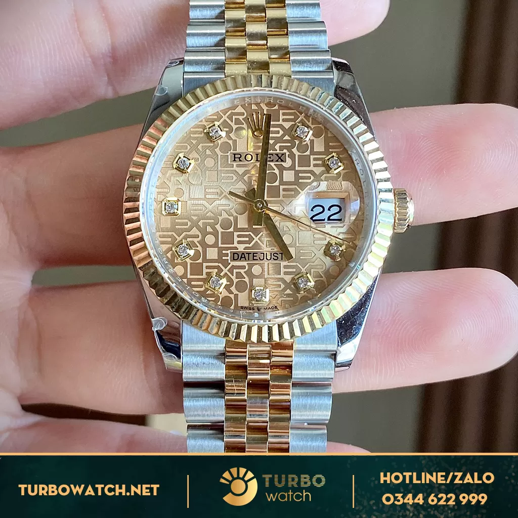 Rolex demi bọc vàng mặt vi tính 36mm