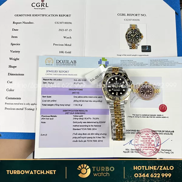 Rolex Gmt Master Demi Rep 1 1 Bọc Vàng 18K Full Kiểm Định