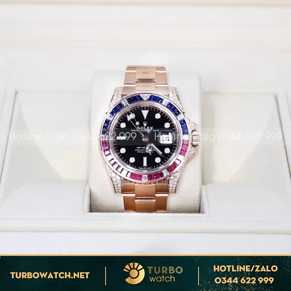 Rolex GMT-Master II 126755 Bọc Vàng 18k - Kim Moissanite