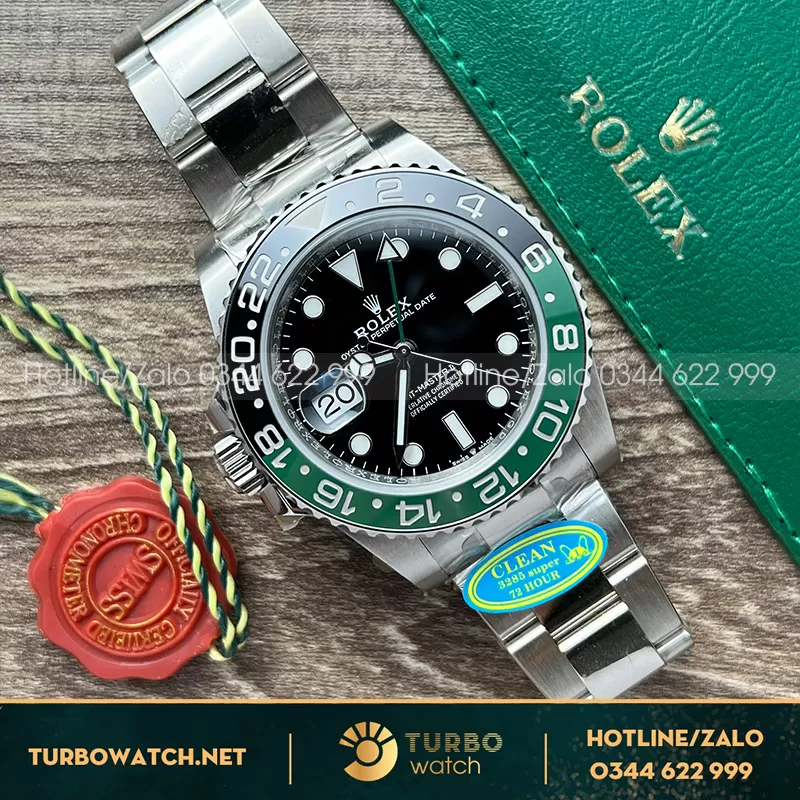 Rolex gmt master ii sprite 126720 núm ngược dây oyster
