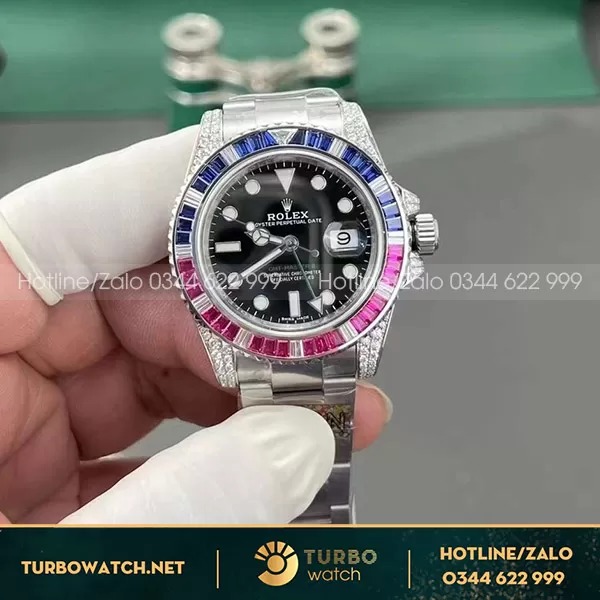 Rolex GMT Master Pessi Saphire Diamond Benzel Rep 1 1