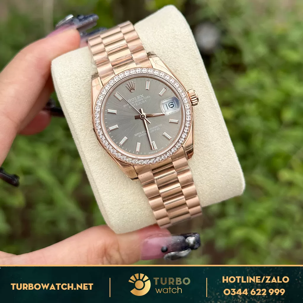 Rolex Lady-Datejust 278285RBR Mặt Số Xám Replica 