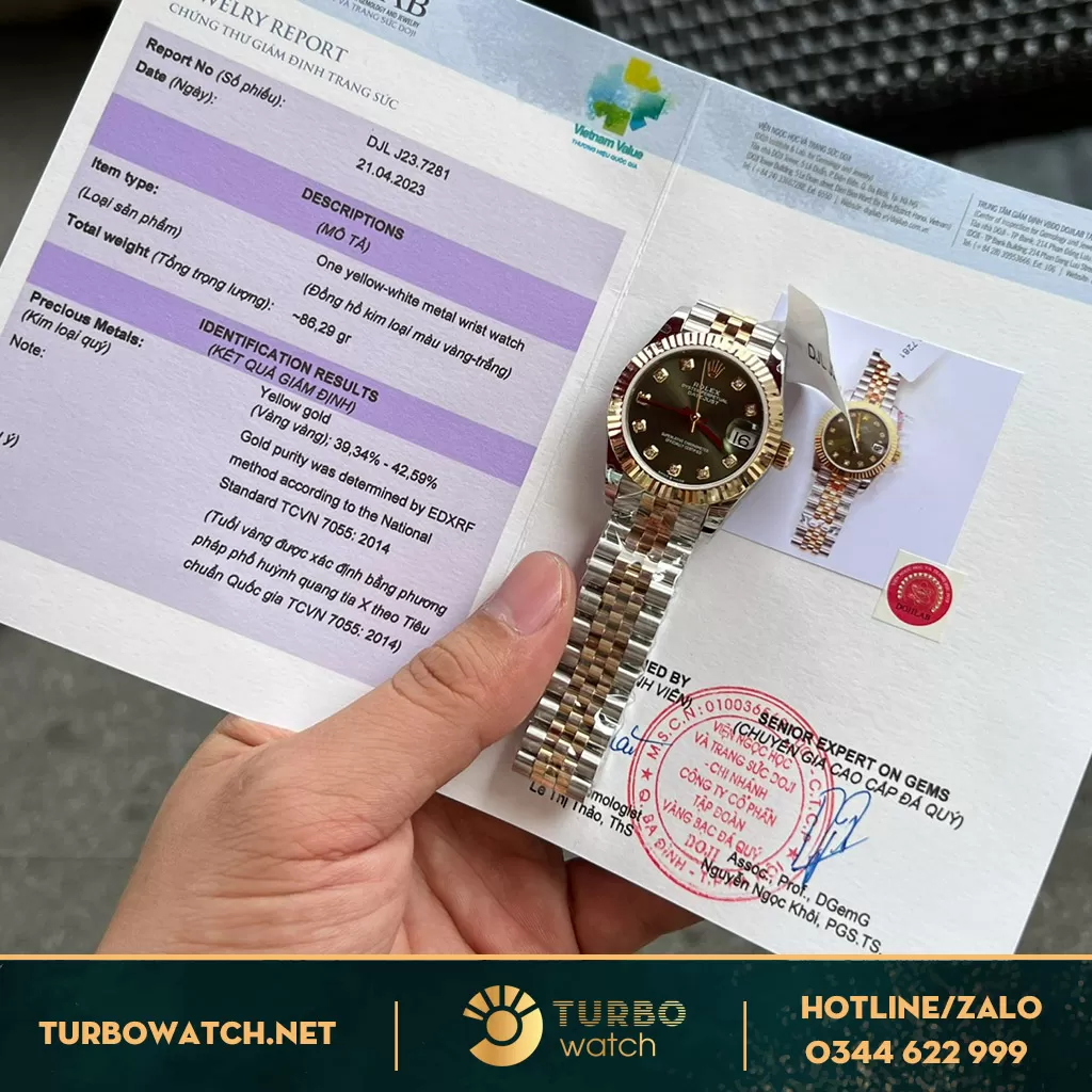 Rolex nữ bọc vàng green dial 31mm