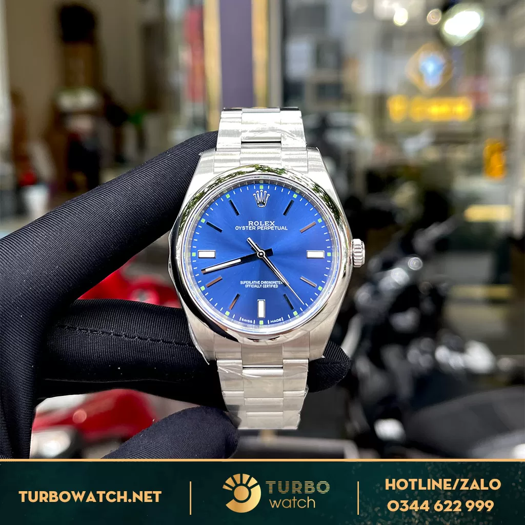 Rolex Oyster Perpetual 41 124300 Mặt Số Xanh Dương Siêu cao cấp 