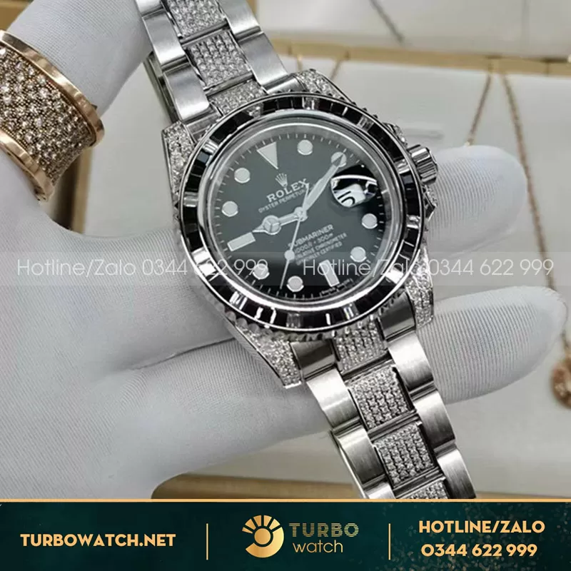 Rolex submariner chế tác vàng đúc kim cương thiên nhiên