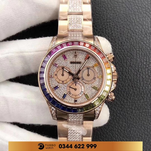 So Sánh Đồng Hồ Rolex Cosmograph Daytona 116595rbow Replica Với Đồng Hồ Cartier Santos De Cartier Chronograph Replica