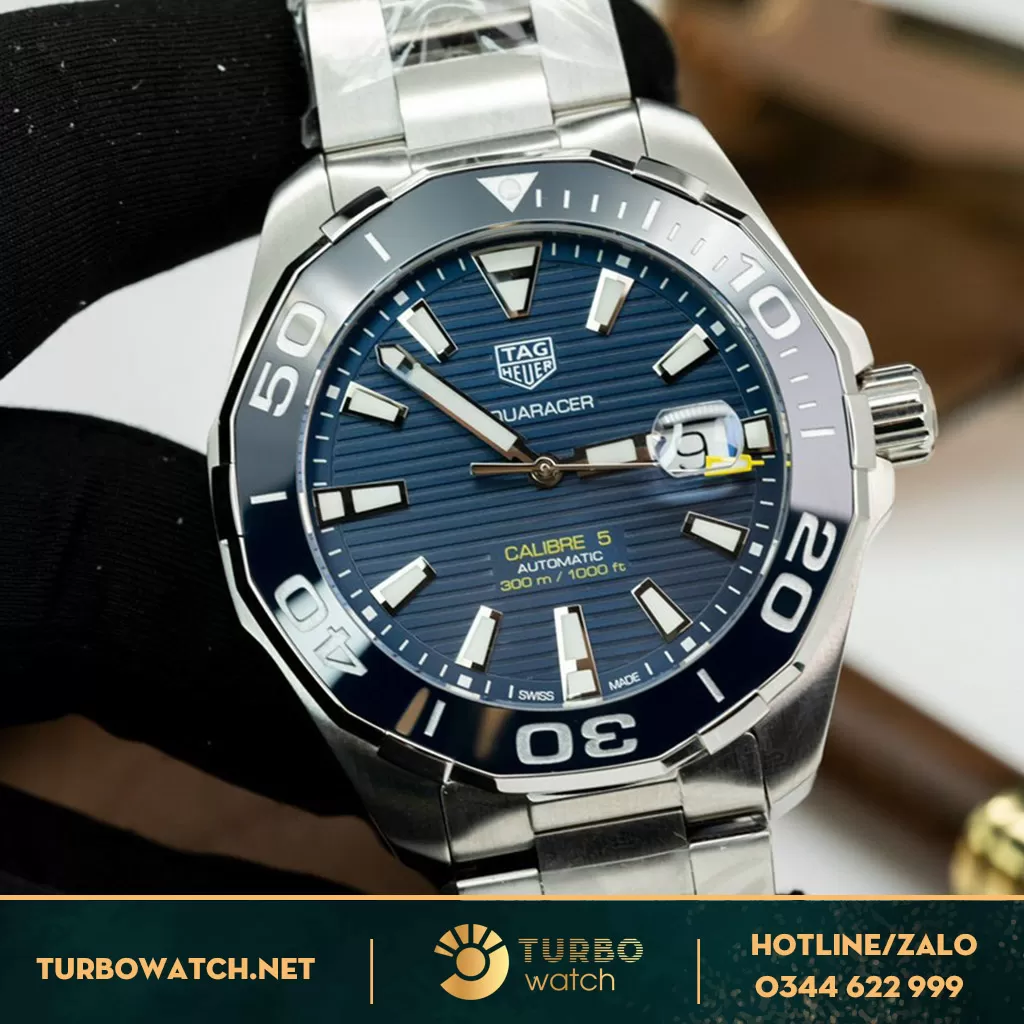 Tag Heuer Aquaracer WAY201B.BA0927 43MM Mặt Xanh Navy Niềng Ceramic Replica
